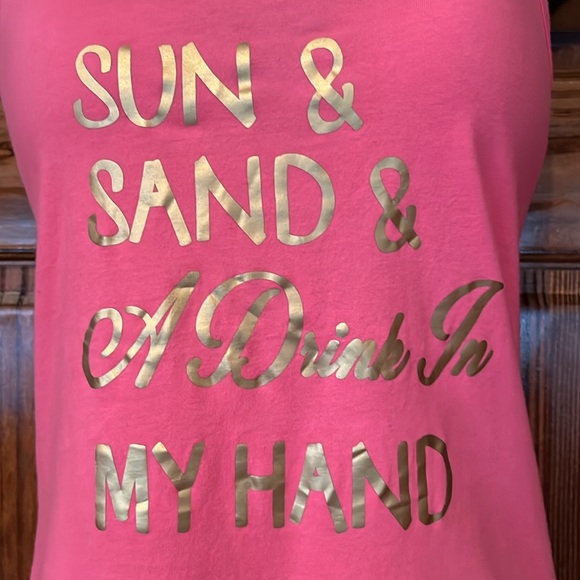 Coral & Gold Vacation Summer Racerback Tank - Picture 3 of 6